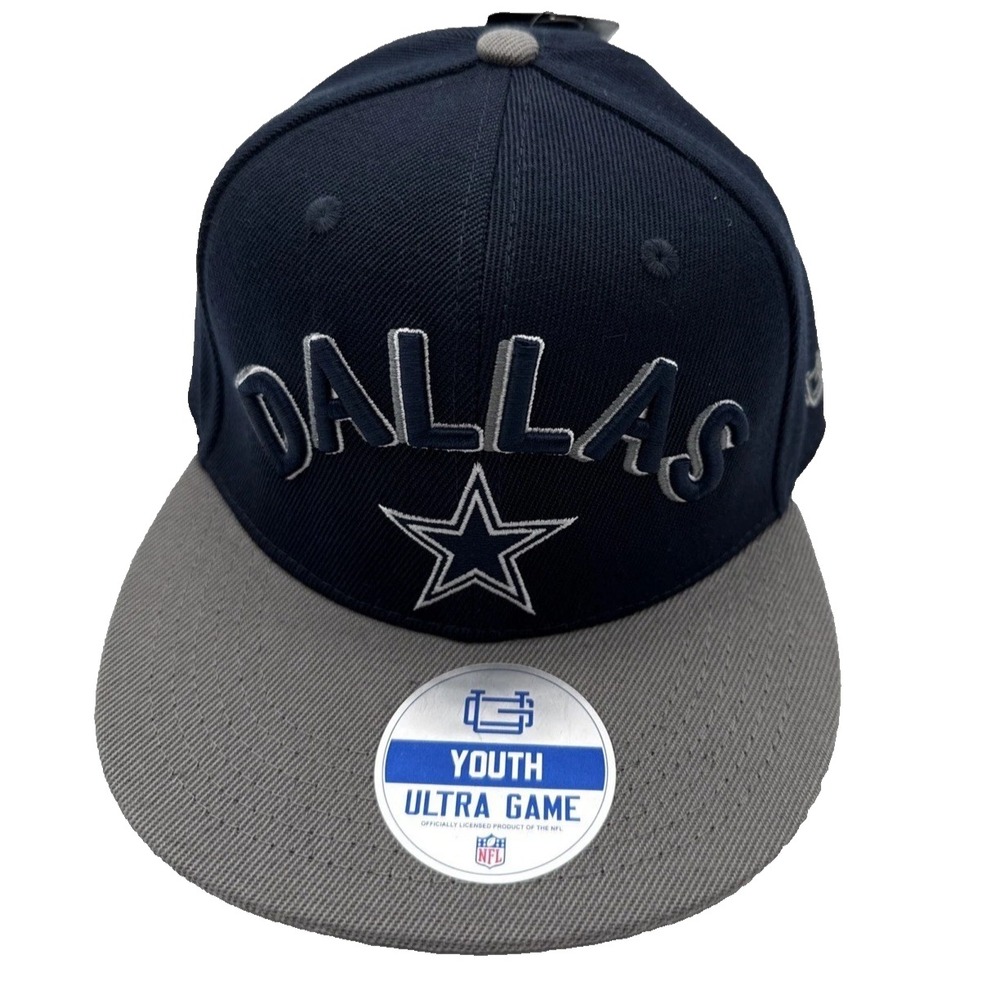NFL Dallas Cowboys Youth Ultra‎ Game Flat Brim Snapback Hat Navy Adjustable New